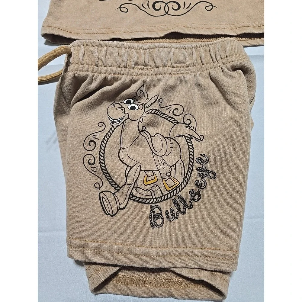 New Disney Toy Story Woody Baby‎ Boys 12 Months Brown Cowboy Cotton Short Set